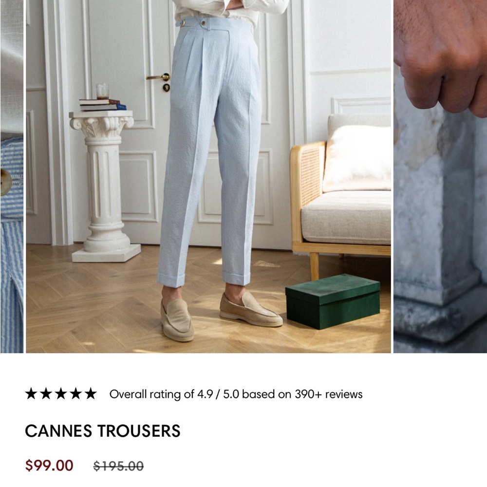 Bruno Savelli Light Blue Striped Trousers